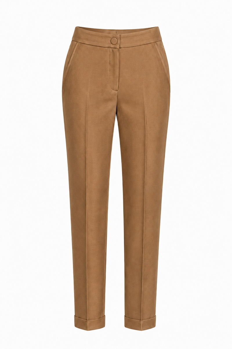 Pantaloni boyfriend caramel