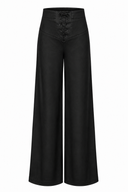 Pantaloni black palazzo cu detaliu corset