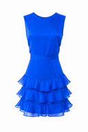 Rochie Pixie din matase cu spatele gol Blue