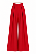 Pantaloni palazzo red & white