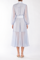 Rochie camasa din organza de matase bleu