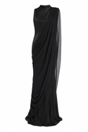 Rochie lunga cu drapaj asimetric