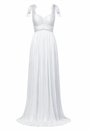 Rochie lunga cu fronseuri din tull de matase