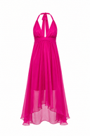 Rochie halter midi Fucsia