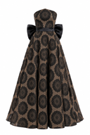 Midi dress with detachable organza bow