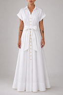 Rochie camasa din bumbac cu buzunare white