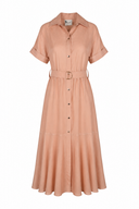 Rochie camasa din in peliculizat  Beige Light
