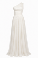 Long asymmetric ivory dress