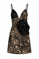 Rochie mini glam cu floare detasabila