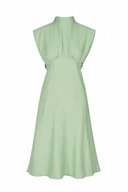 Rochie midi cu decupaje si guler inalt
