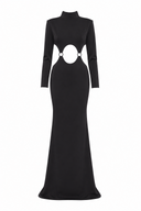 Long dress with cutouts and metal rings