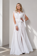 Rochie lunga tip camasa din matase