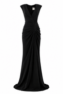 Rochie lunga cu decolteu adanc si slit