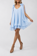 Rochie mini cu esarfe Baby Blue