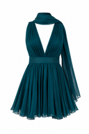 Short dress with deep neckline