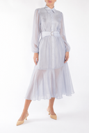 Rochie camasa din organza de matase bleu