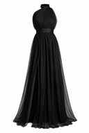 One-shoulder silk maxi dress