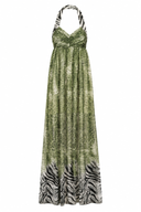 Long dress with print and draped bust