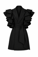Rochie sacou cu volane supradimensionate