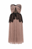 Rochie midi din tull si chantilly