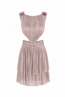 Rochie mini din tull de matase cu decupaje laterale