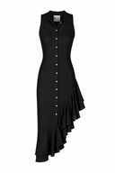 Rochie camasa cu volane asimetrice Black