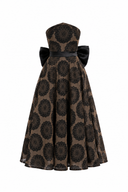 Midi dress with detachable organza bow