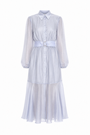 Rochie camasa din organza de matase bleu