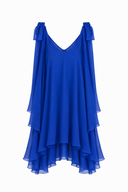 Rochie mini cu esarfe Royal Blue
