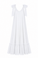 Rochie lunga vaporoasa din matase cu esarfe White