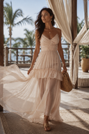 Rochie lunga din voal de matase