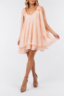 Rochie mini cu esarfe Peach