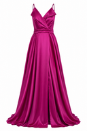 Long dress with lapels and wrap skirt