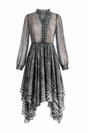 Midi dress with print and decorative buttons
