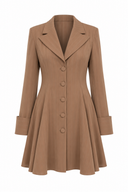 Rochie stil sacou cu clini laterali si manseta intoarsa