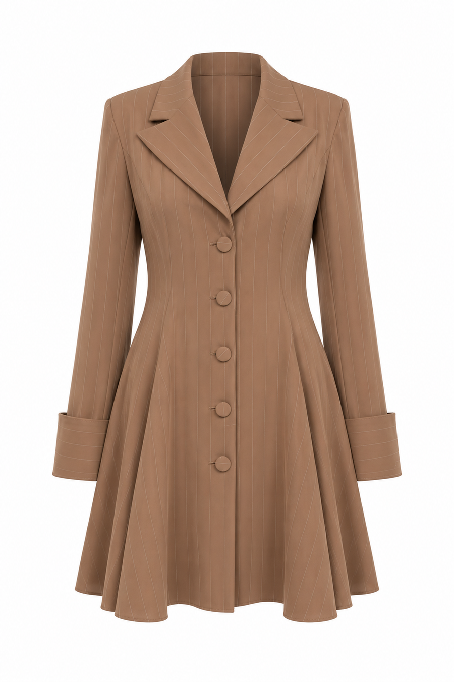 Rochie stil sacou cu clini laterali si manseta intoarsa