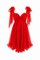 Asymmetrical silk mini dress