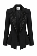 Sacou cambrat cu peplum si cordon