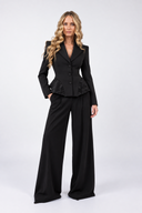 Sacou black cu insertii din dantela Chantilly