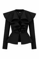 Sacou cu volane arhitecturale Black
