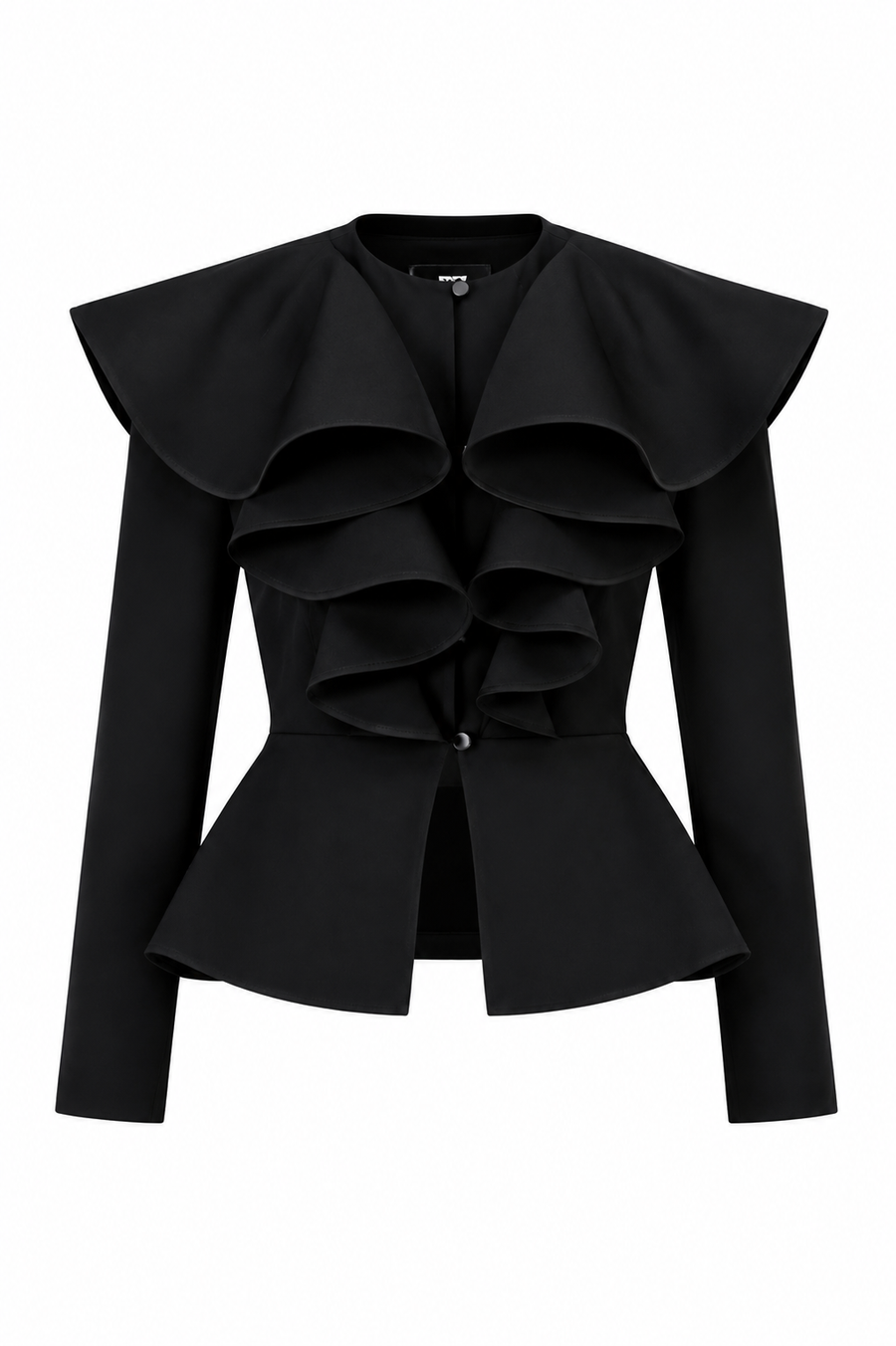 Sacou cu volane arhitecturale Black