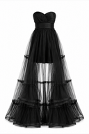 Asymmetric tulle dress