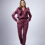 Compleu sport print grena cu volan