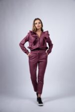 Compleu sport print grena cu volan