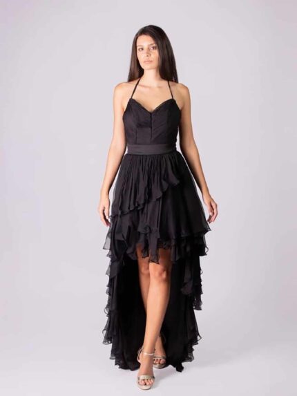 Rochie elegantă asimetrică cu decolteu sweetheart