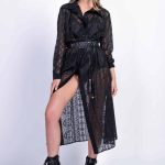 Rochie camasa din matase brodata