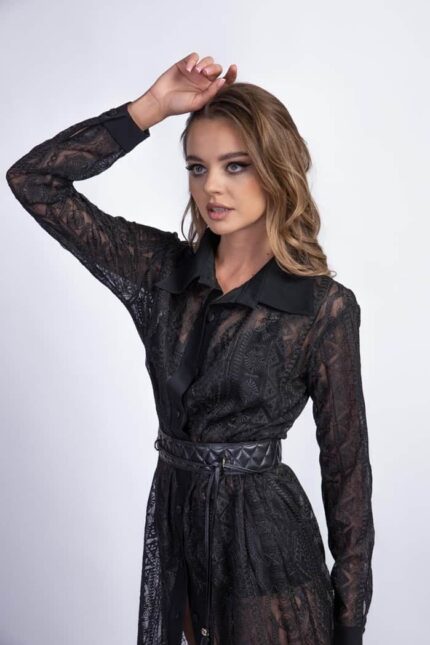 Rochie camasa din matase brodata - imagine 4