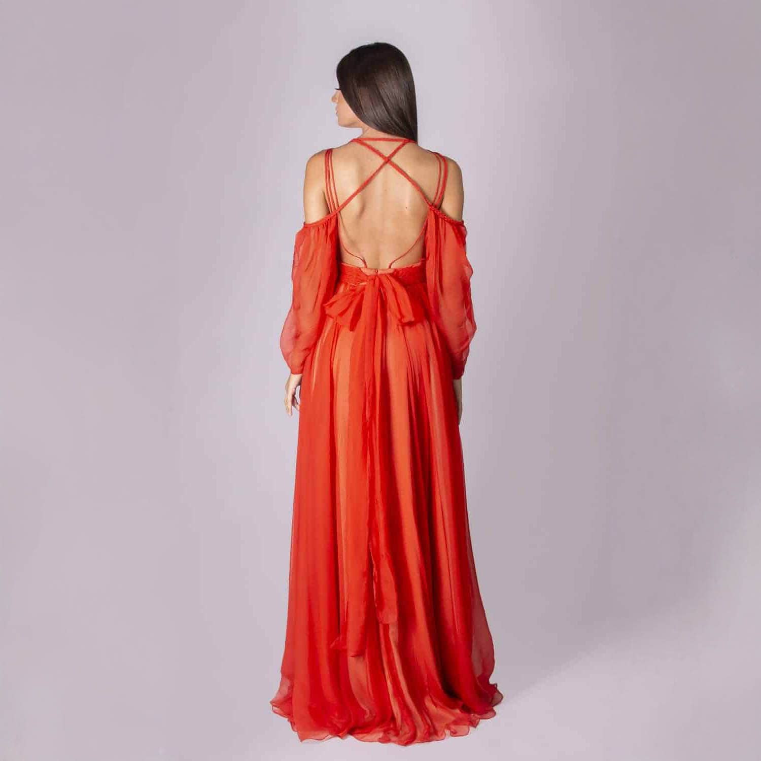 Rochie mătase exotic amazon cu împletituri