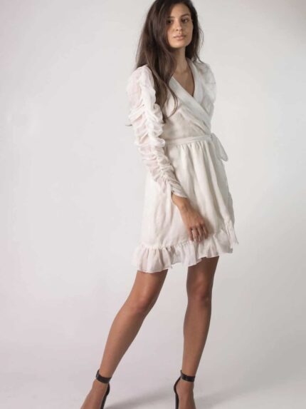 Rochie petrecuta din matase cu maneca