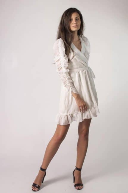 Rochie petrecuta din matase cu maneca